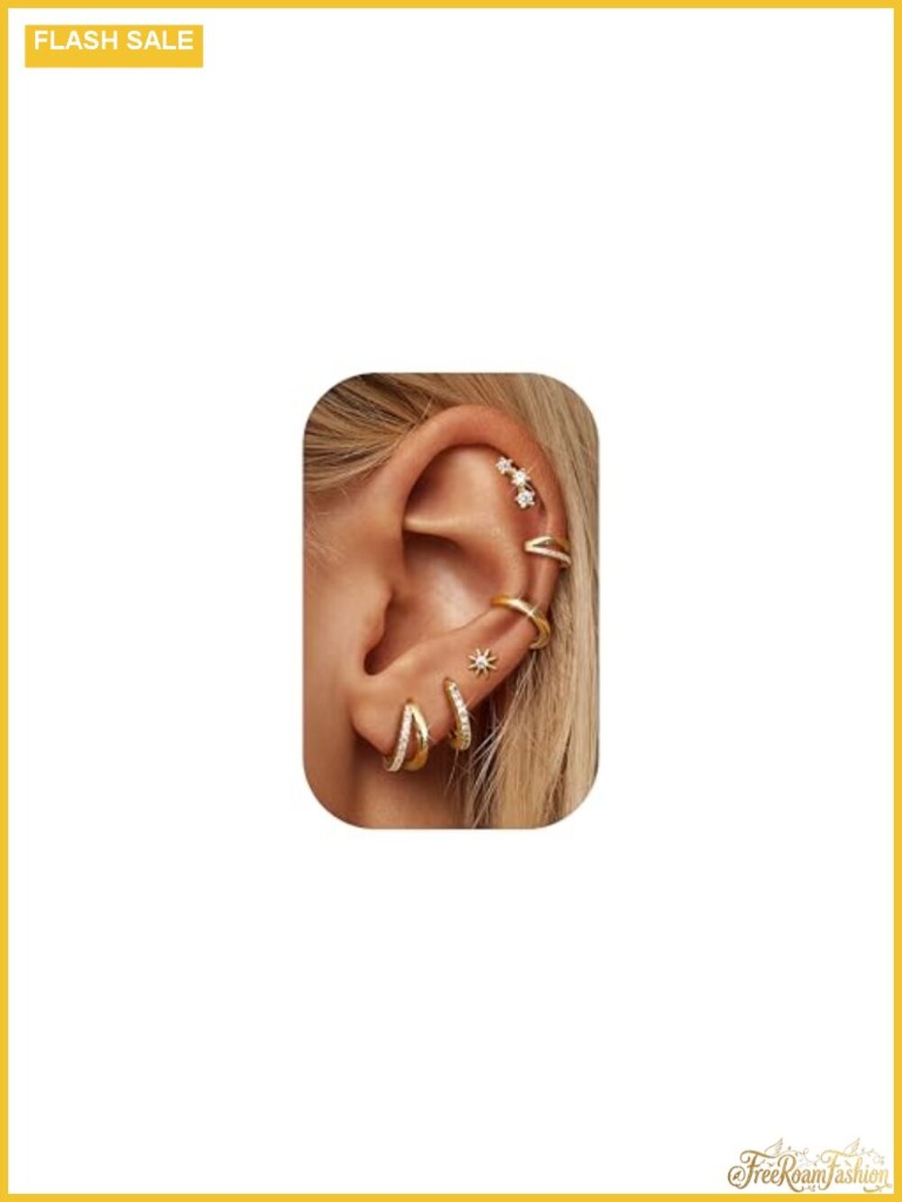 14K Gold Plated Small Hoop Earrings for Women Hypoallergenic Stackable Set